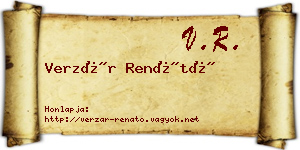 Verzár Renátó névjegykártya